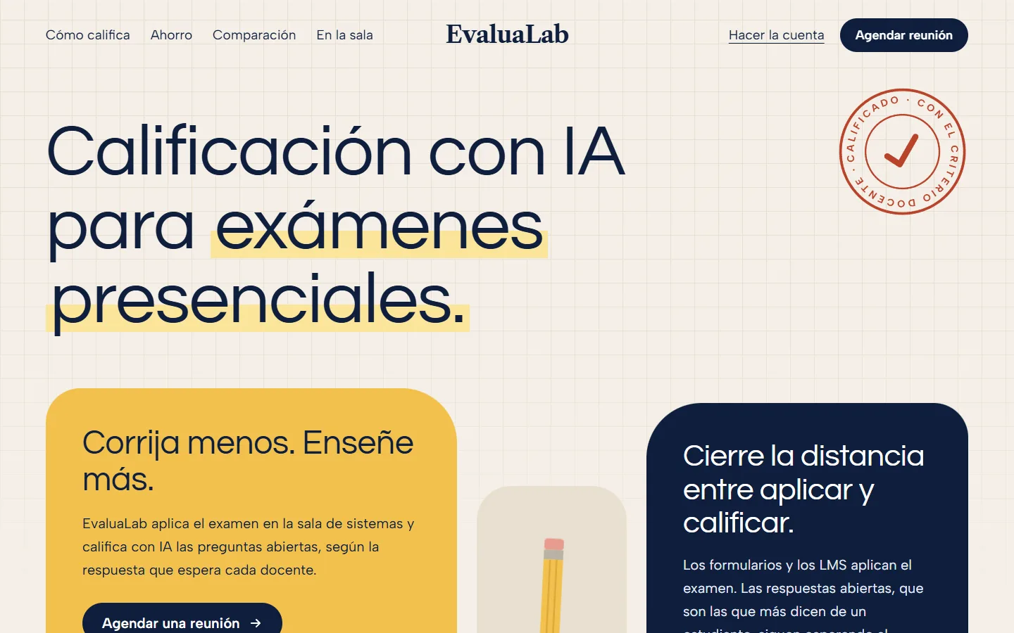 Captura del proyecto EvaluaLab: calificación con IA