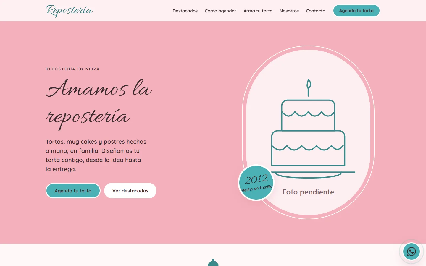 Captura del proyecto Repostería 2