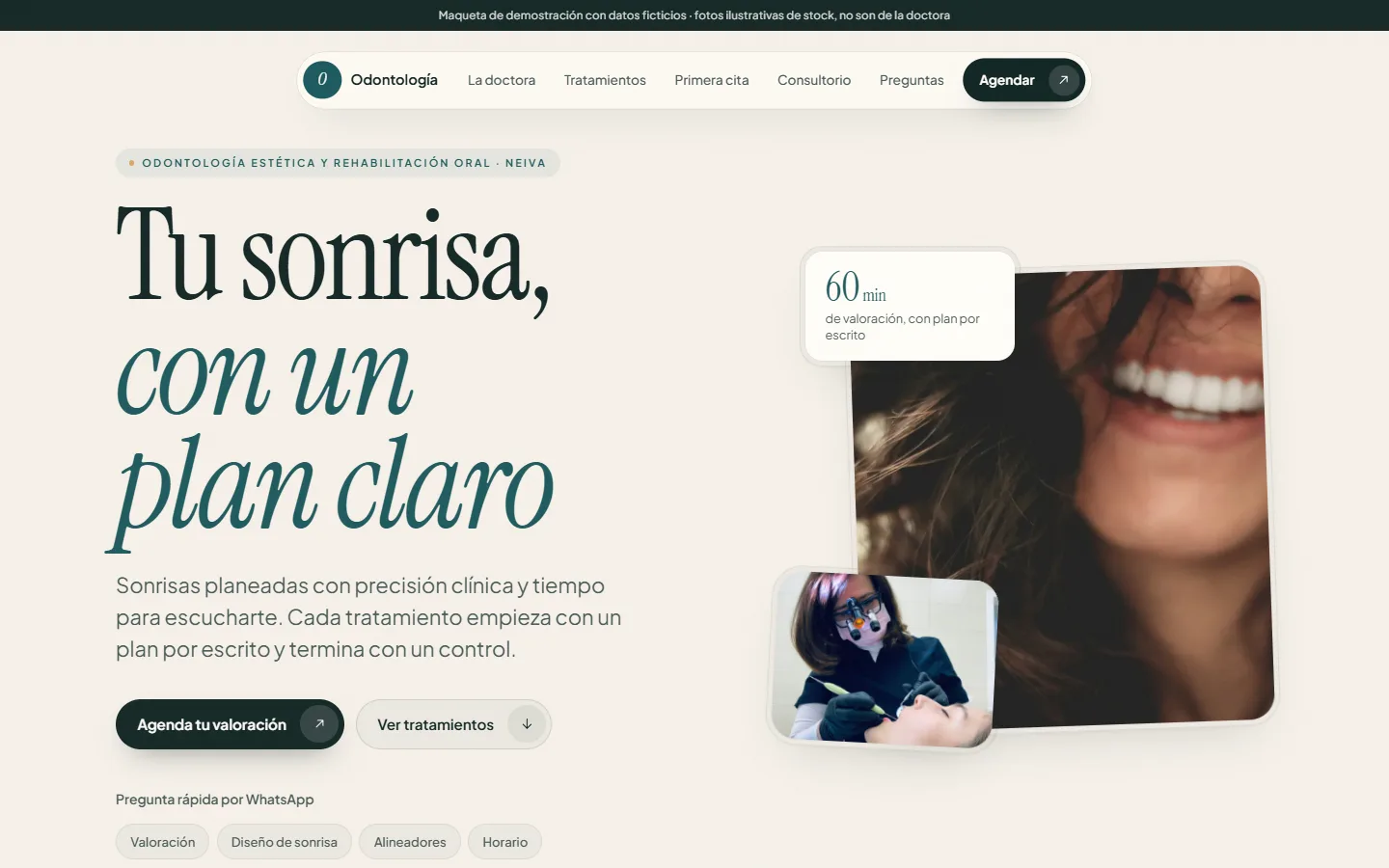 Captura del proyecto Sitio para consultorio odontológico